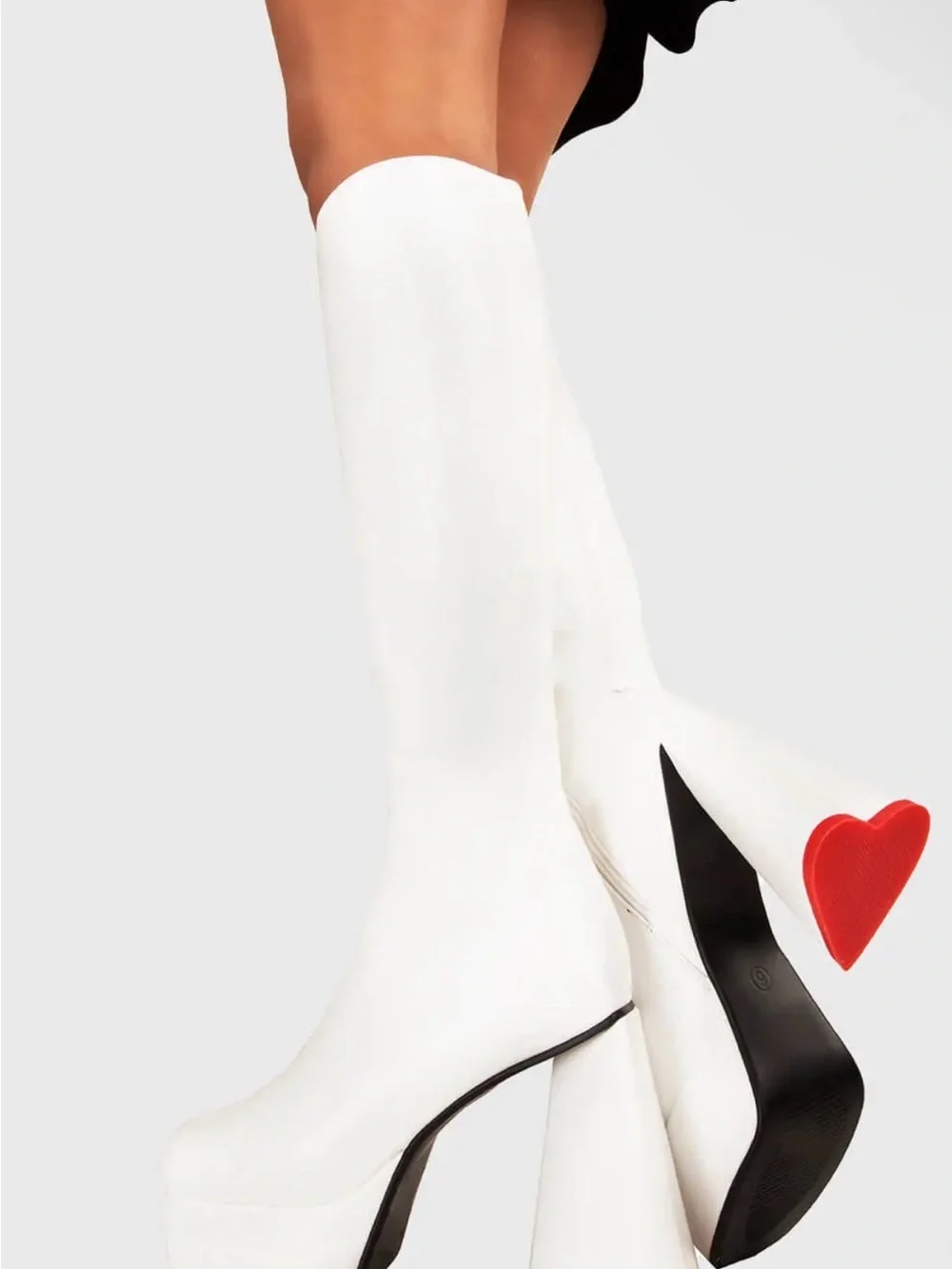 White Lamoda Sweet Talker Platform Knee-High Boots